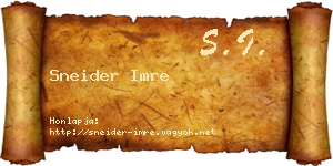 Sneider Imre névjegykártya