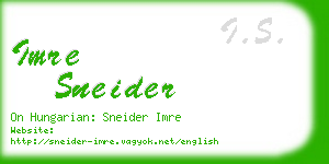 imre sneider business card